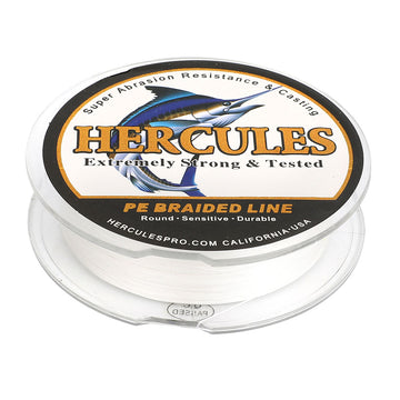 100M 109Yds White 10lb-300lb HERCULES PE Braided Fishing Line 8 Strands HERCULES